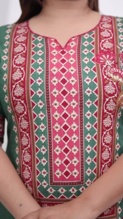 Plus Size Comfortable Cotton 3 Pcs Punjabi Suit With Dupatta [ Export Quality]