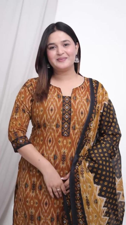 Plus Size Comfortable Cotton 3 Pcs Punjabi Suit With Dupatta [ Export Quality]