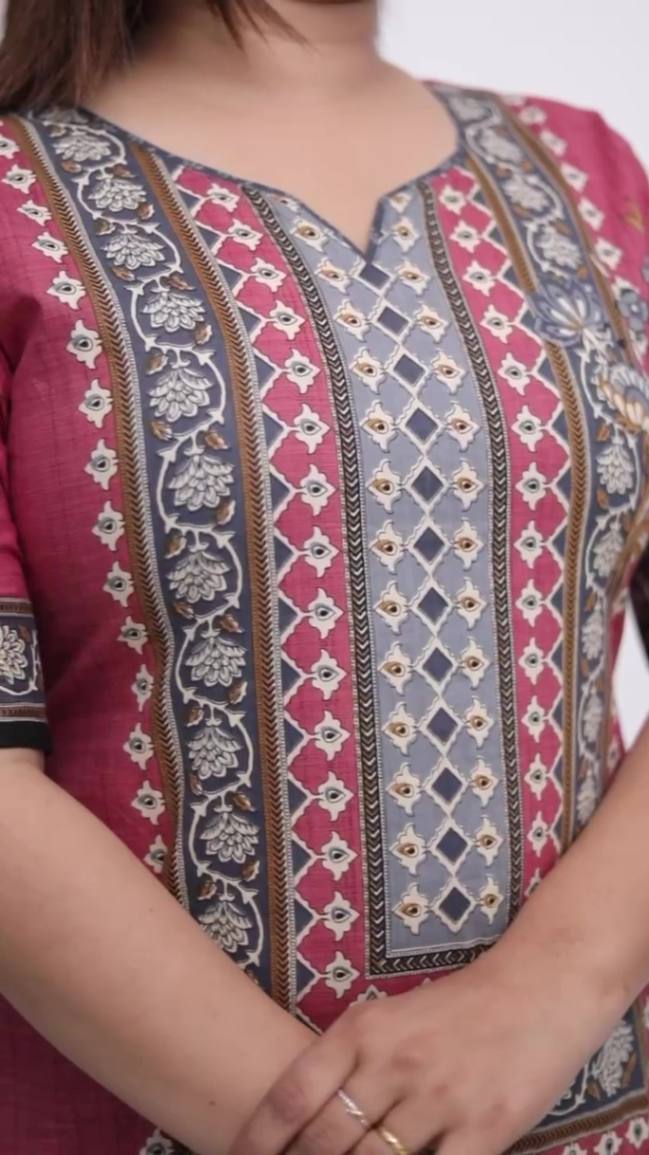 Plus Size Comfortable Cotton 3 Pcs Punjabi Suit With Dupatta [ Export Quality]