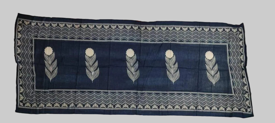 Navy Blue Traditional Cotton Block Print Ethnic Only Dupatta