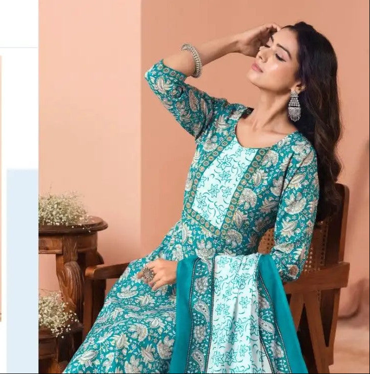 Elegant & Comfortable Cotton 3 Pcs Punjabi Suit with Dupatta & Pathani Salwar [ Export Quality]